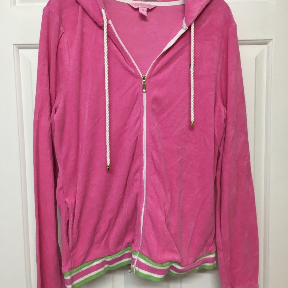 Lily Pulitzer Pink Terry Zip Up